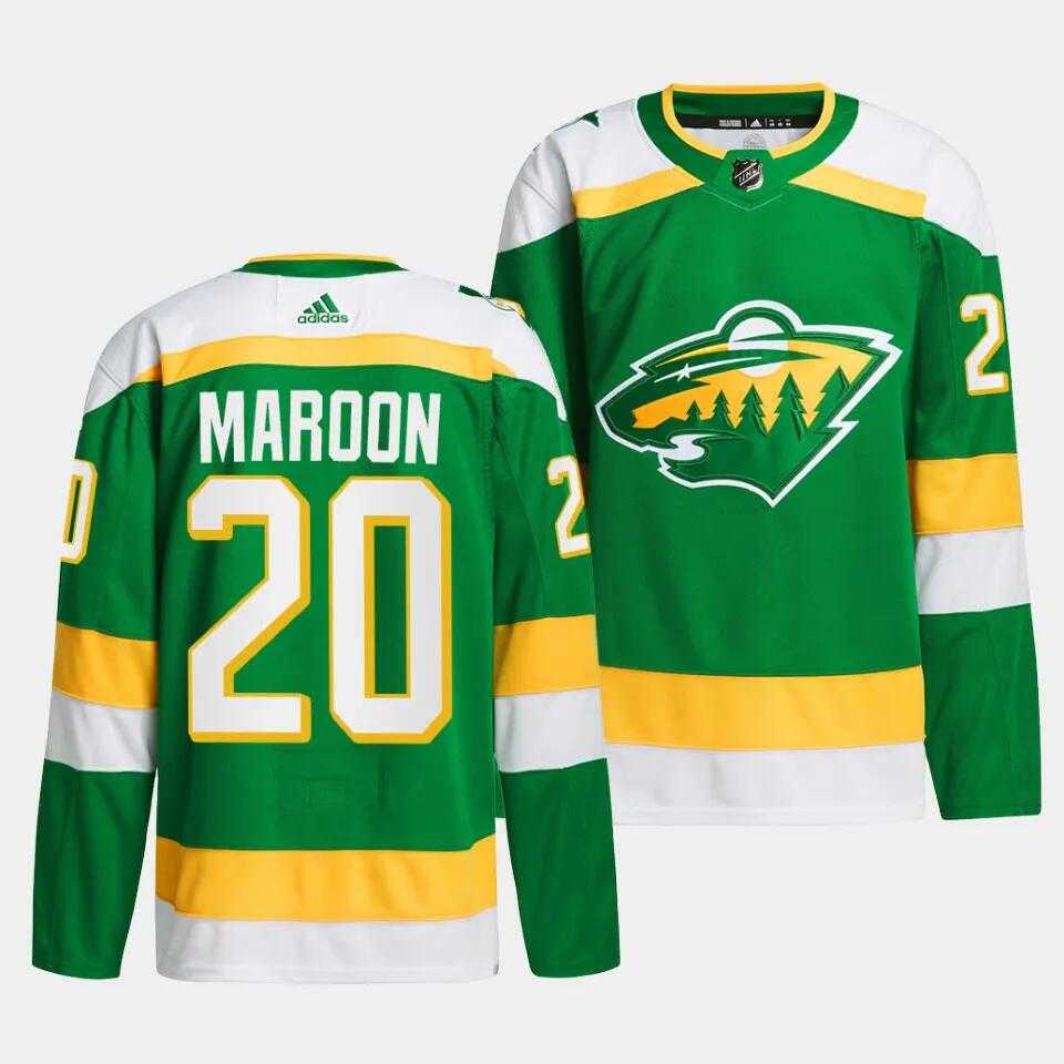 Men%27s Minnesota Wild #20 Patrick Maroon Green 2023-24 Stitched Jersey Dzhi